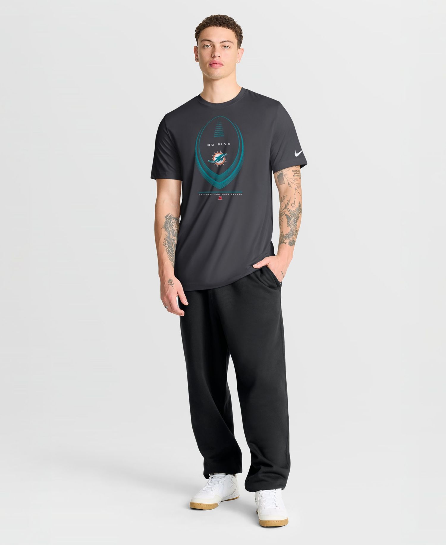 Men's Anthracite Miami Dolphins Legend Icon Dri-FIT T-Shirt
