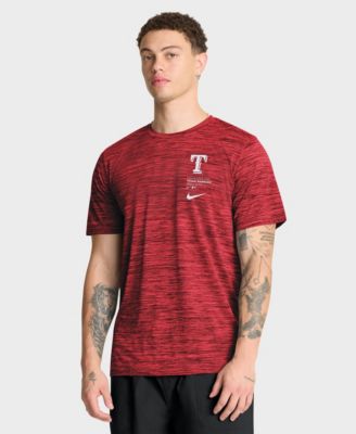 Men's Texas Rangers Velocity Cross-Dyed Pattern T-Shirt