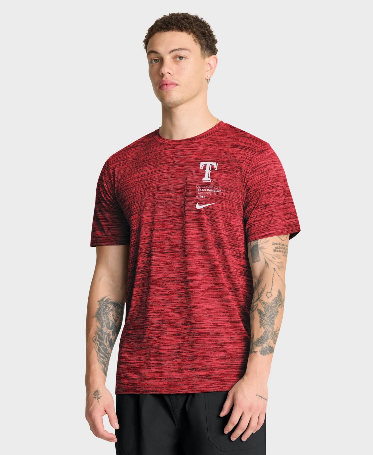 Nike Men's Texas Rangers Velocity Cross-Dyed T-Shirt