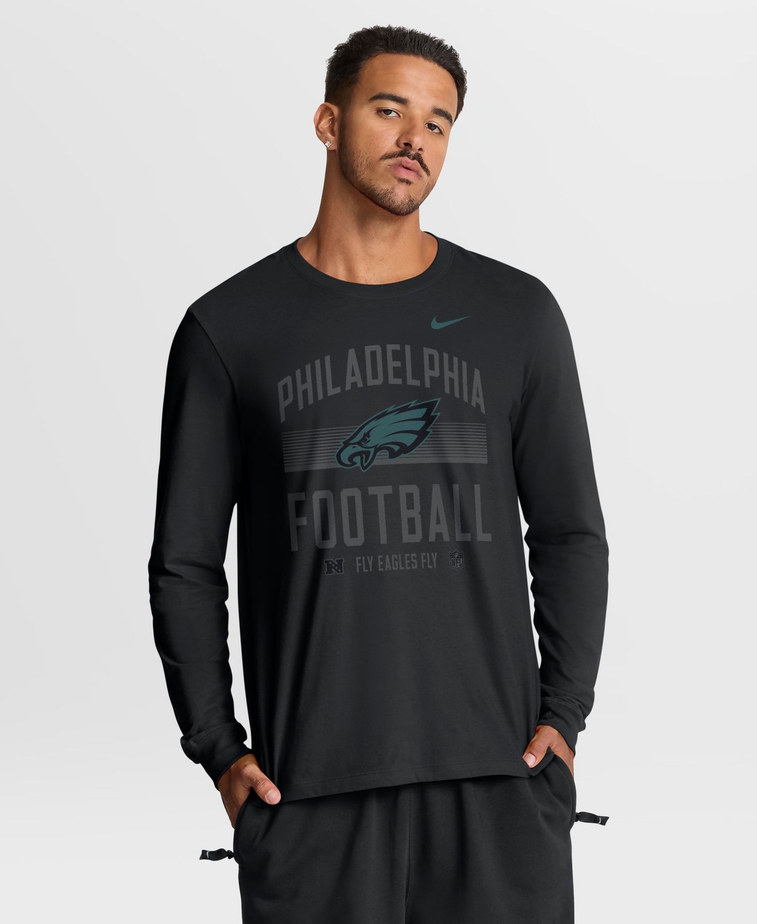 Men's Philadelphia Eagles Long-Sleeve Screen-Print Graphics T-Shirt