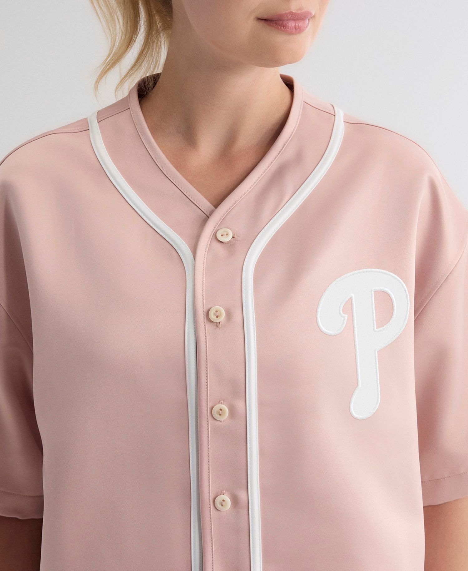 Women's Iconic Cropped Button-Front Baseball Top