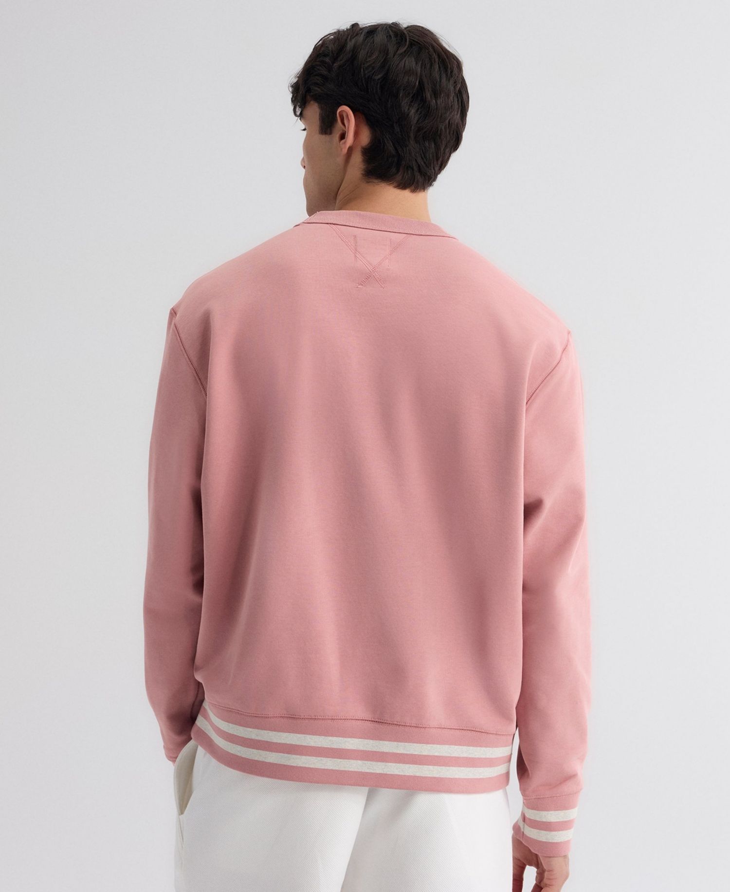 Men's New York Mets Iconic Relaxed-Fit Crewneck Striped-Rib Trim Sweatshirt