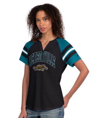 Women's Jacksonville Jaguars Game On Notch Neck Raglan Cotton-Blend T-Shirt