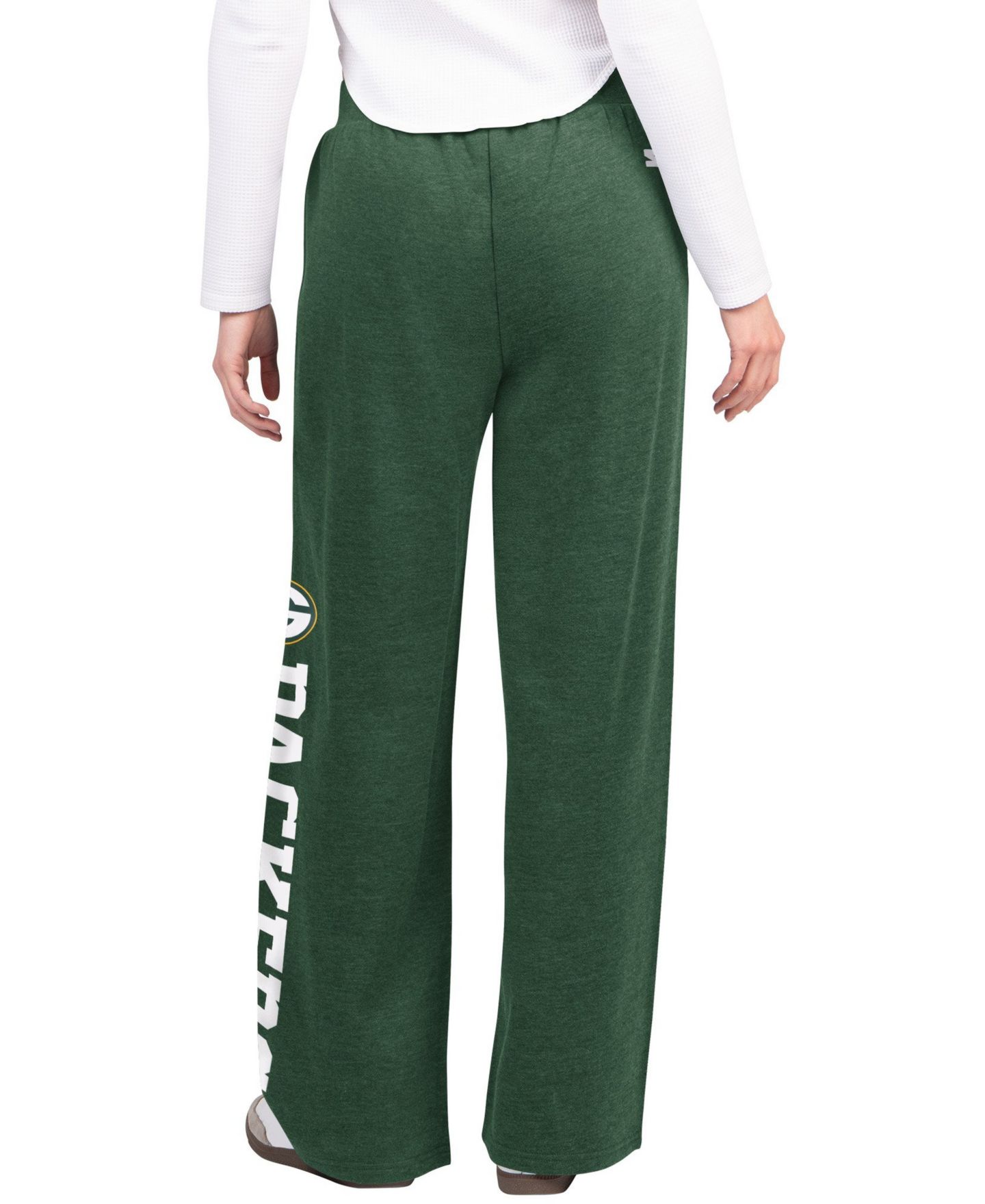 Женские брюки Starter Green Bay Packers Field Wide-Leg Drawstring Cotton-Blend Sweatpants — фото 2