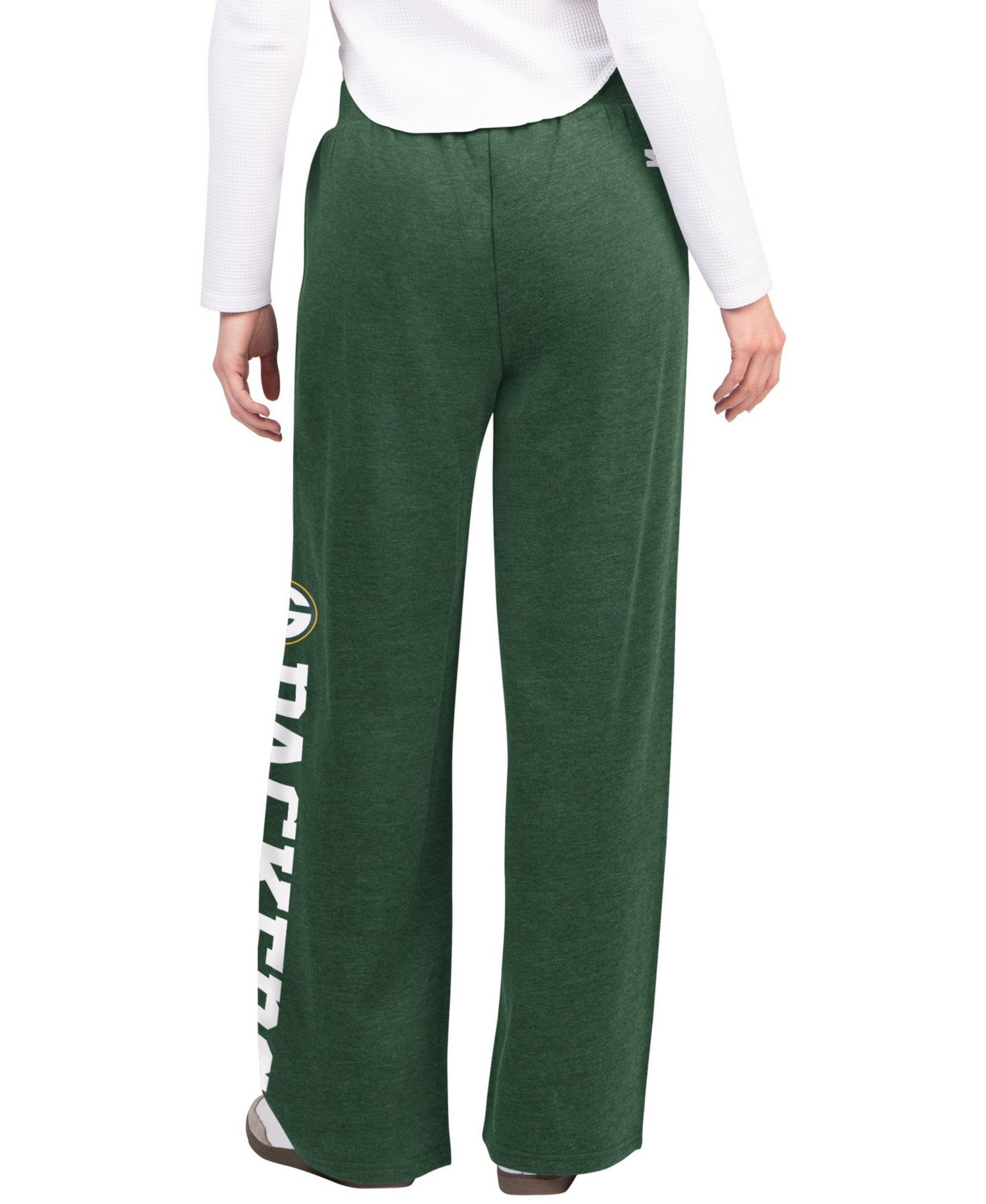Women's Green Bay Packers Field Wide-Leg Drawstring Cotton-Blend Sweatpants