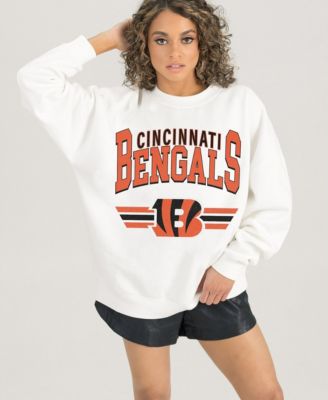Women's Cincinnati Bengals Swift Strike Premium Oversized Fleece Pullover Sweatshirt