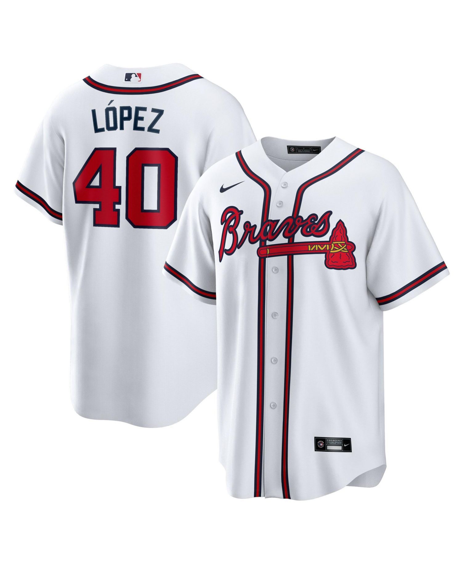 Men's Atlanta Braves Reynaldo Lopez Relaxed-Fit Home Replica Jersey