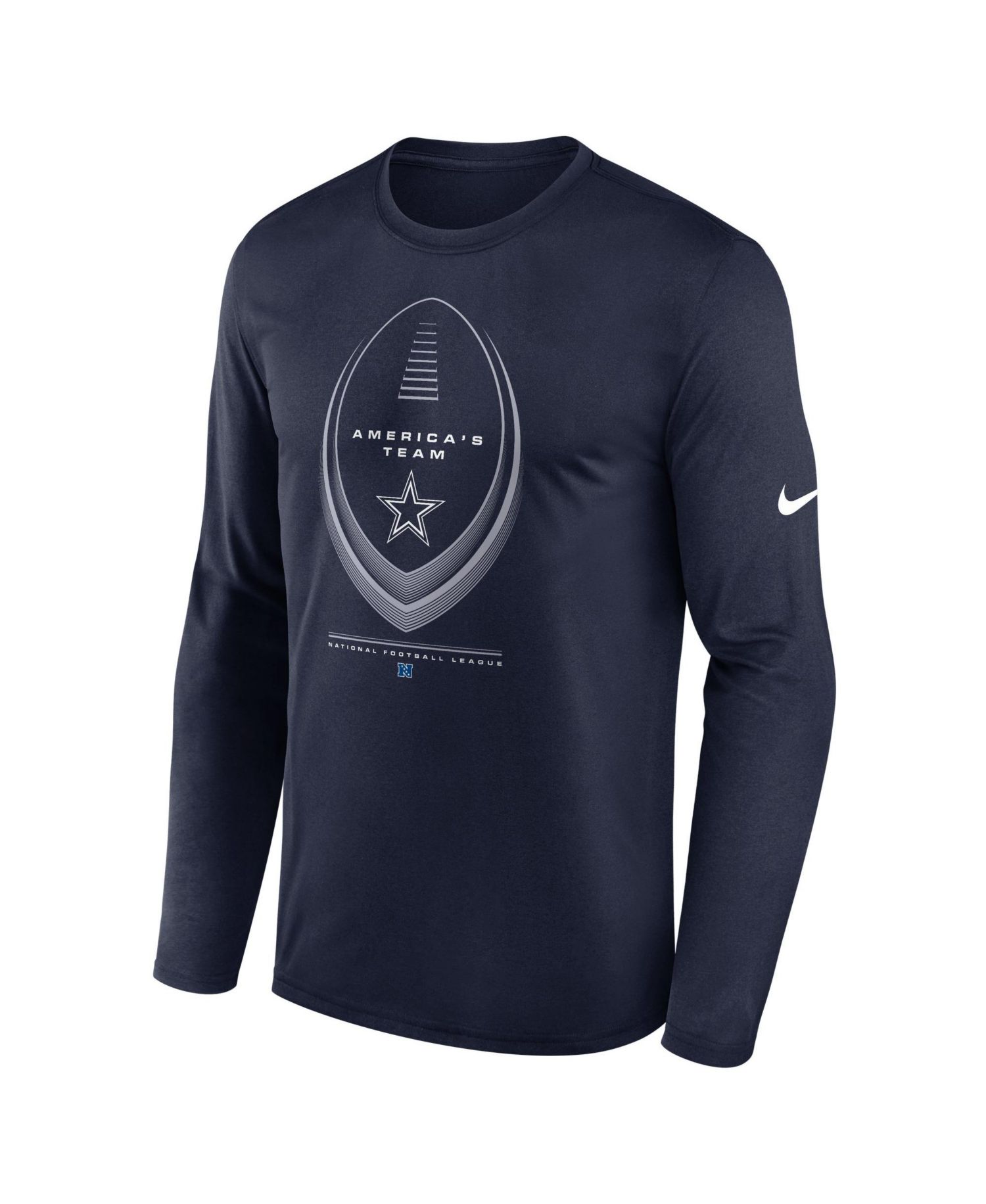 Men's Dallas Cowboys Legend Icon Long-Sleeve Crewneck T-Shirt