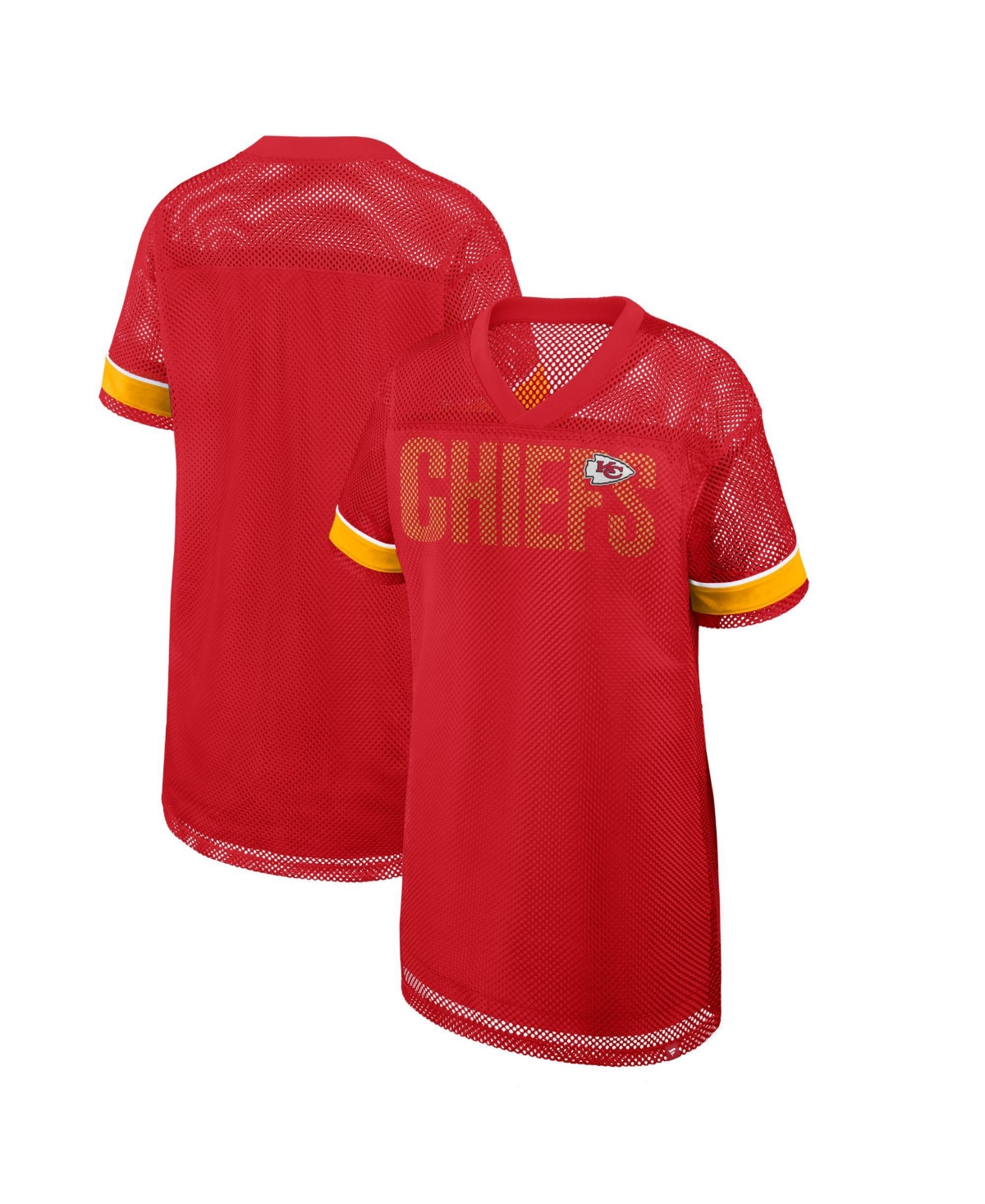 Fanatics Women's Kansas City Chiefs Team First Deep Route Short-Sleeve Mesh Dress