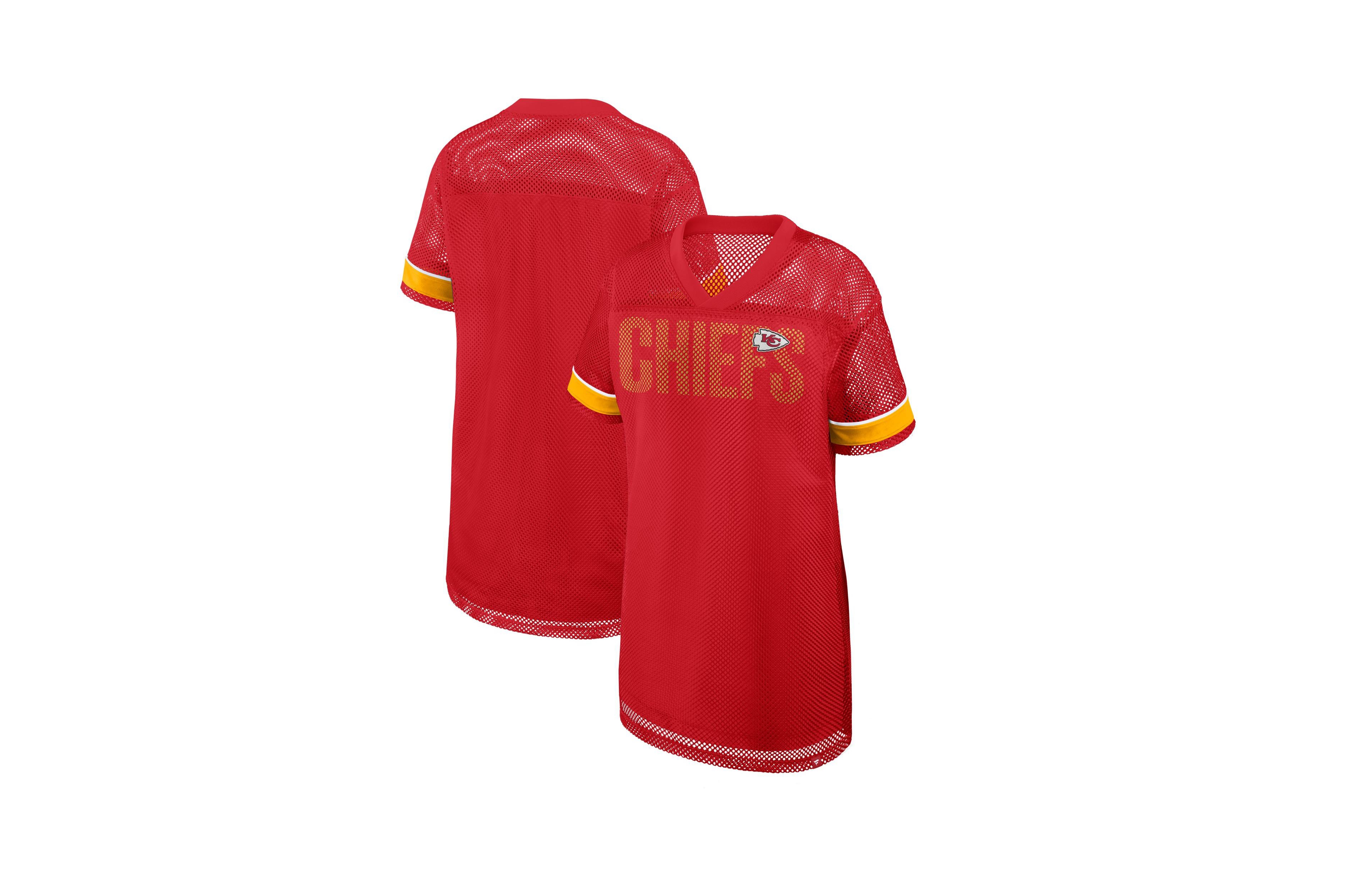 Fanatics Women's Kansas City Chiefs Team First Deep Route Short-Sleeve Mesh Dress