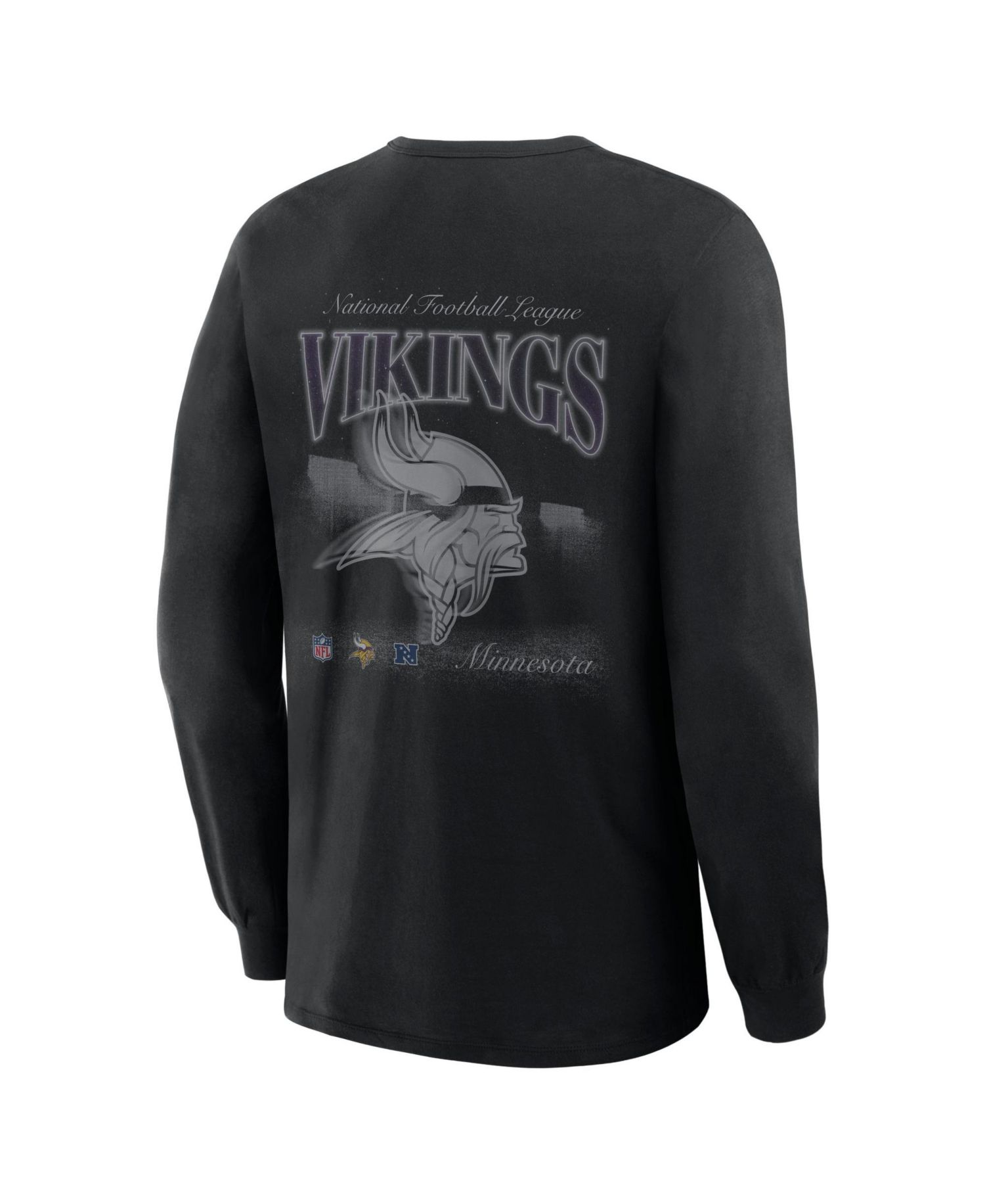 Men's Minnesota Vikings Midnight Falls Long-Sleeve Graphic T-Shirt