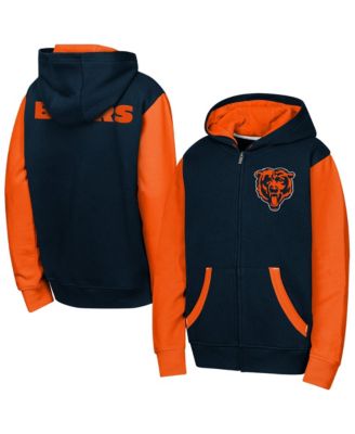 Boys' and Girls' Stadium Chicago Bears Full-Zip Color-Block Fleece-Lined Hoodie