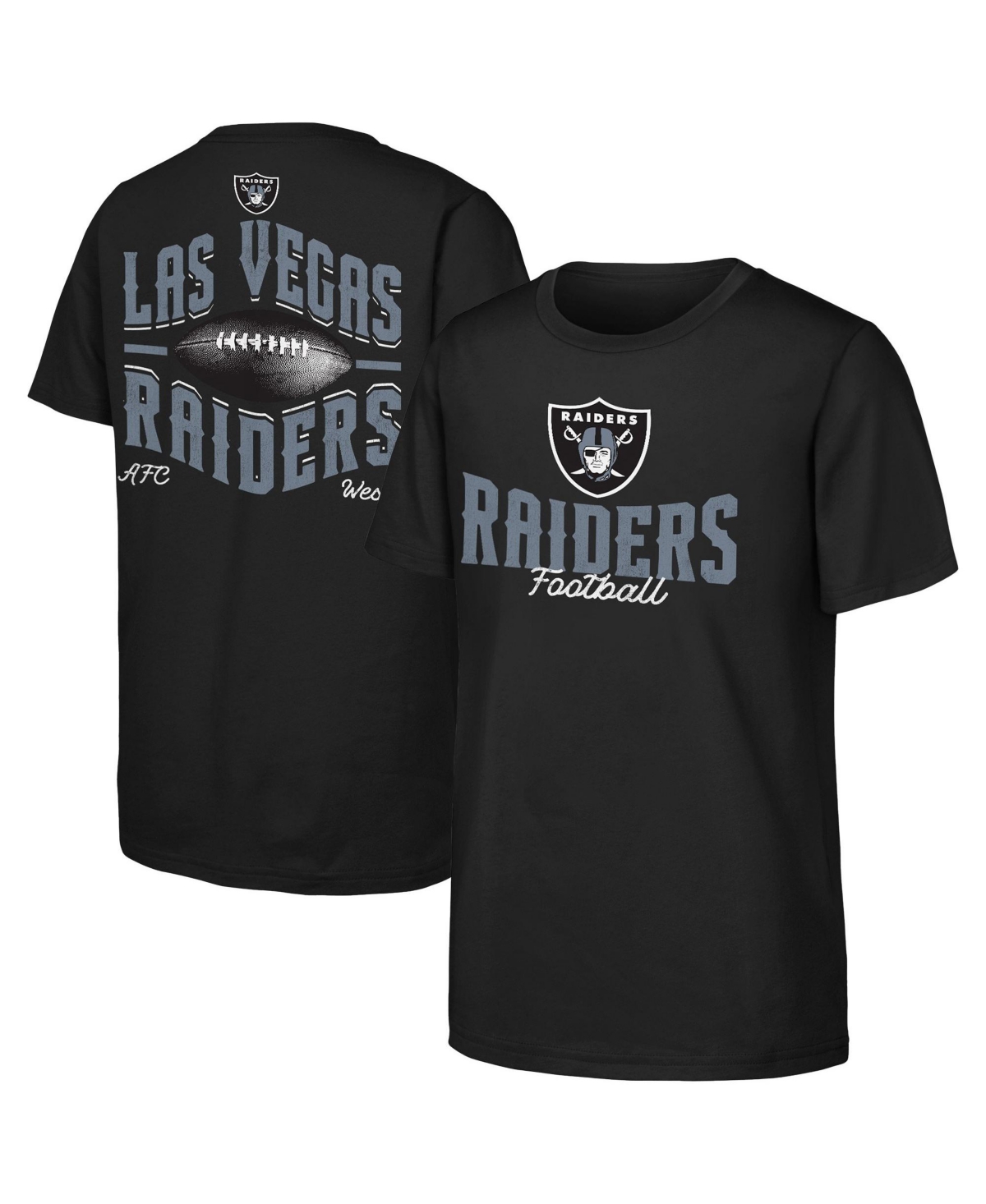 Outerstuff Boys' and Girls' Las Vegas Raiders Top Pick Screen Print Regular-Fit T-Shirt - Black