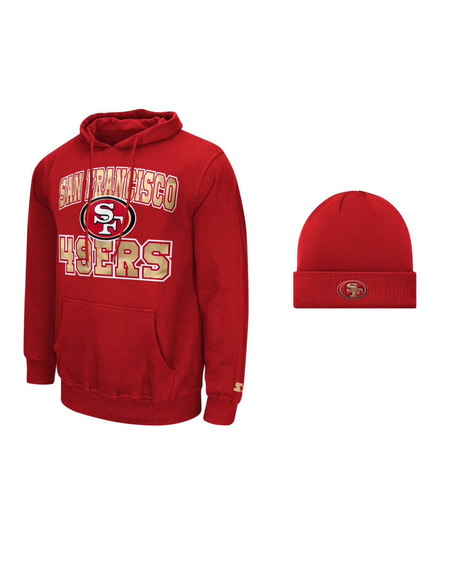 Men's San Francisco 49ers Graphic Hoodie and Cuffed Knit Hat, 2-Piece Set