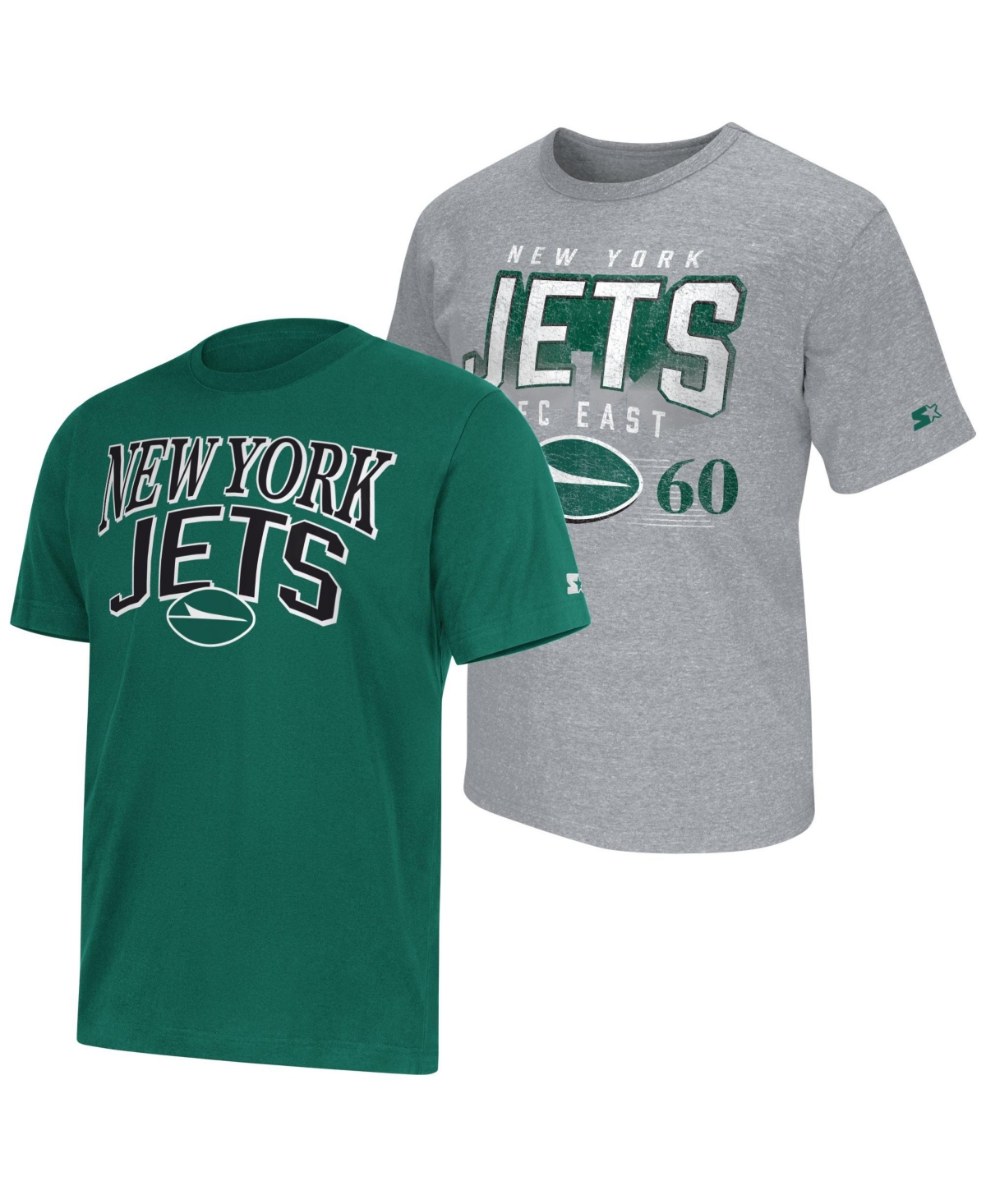 Starter Men's Green/Heather Gray New York Jets Logo T-Shirt, 2-Piece Set