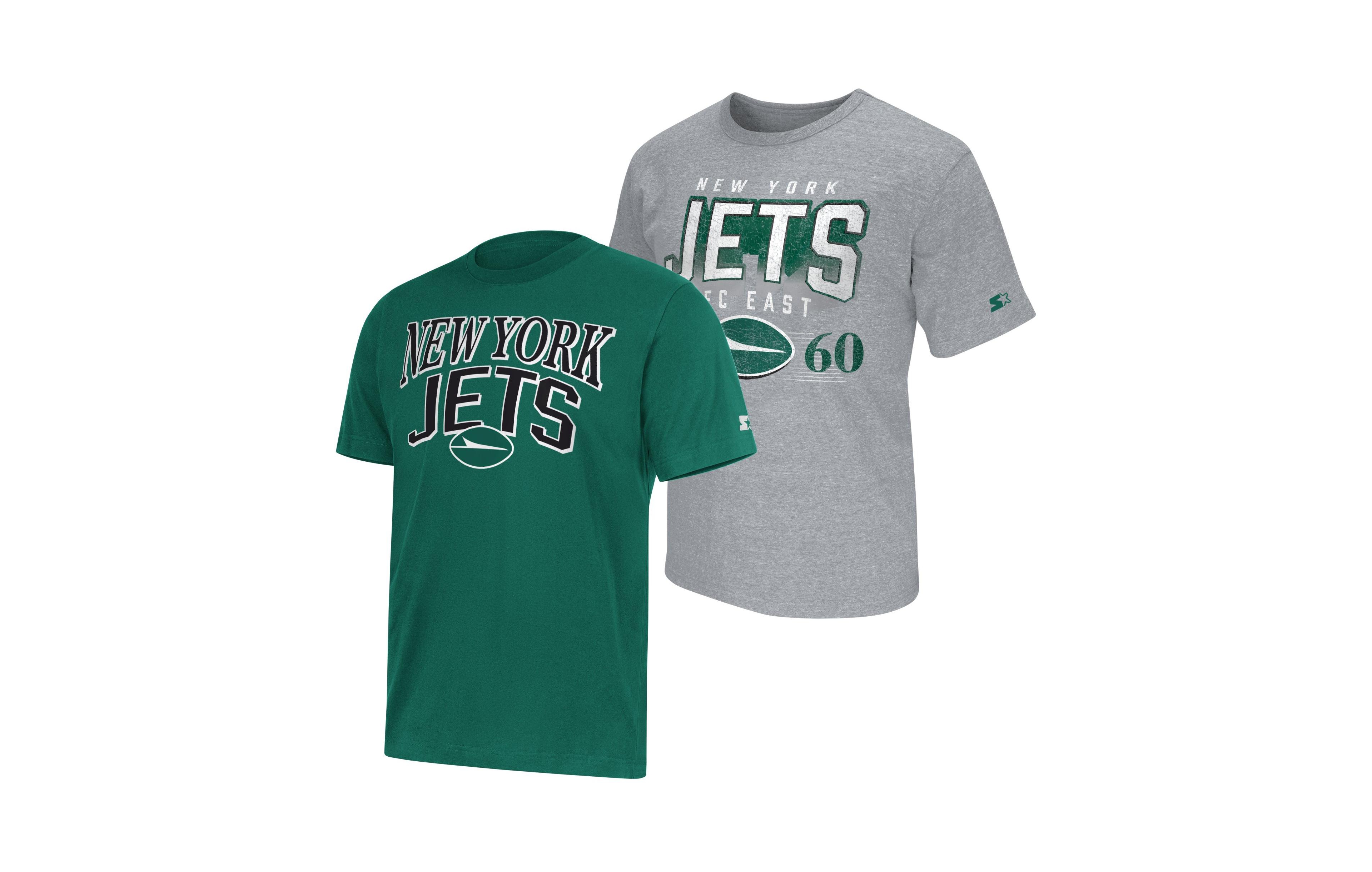 Starter Men's Green/Heather Gray New York Jets Logo T-Shirt, 2-Piece Set