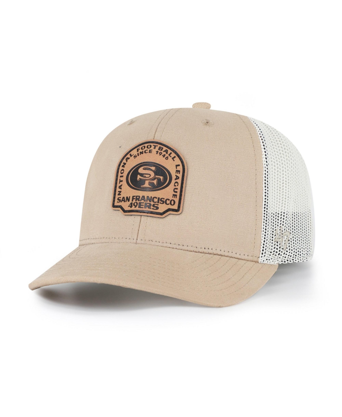 '47 Brand San Francisco 49ers Adjustable Leather Applique Bonehide Trucker Hat - Khaki