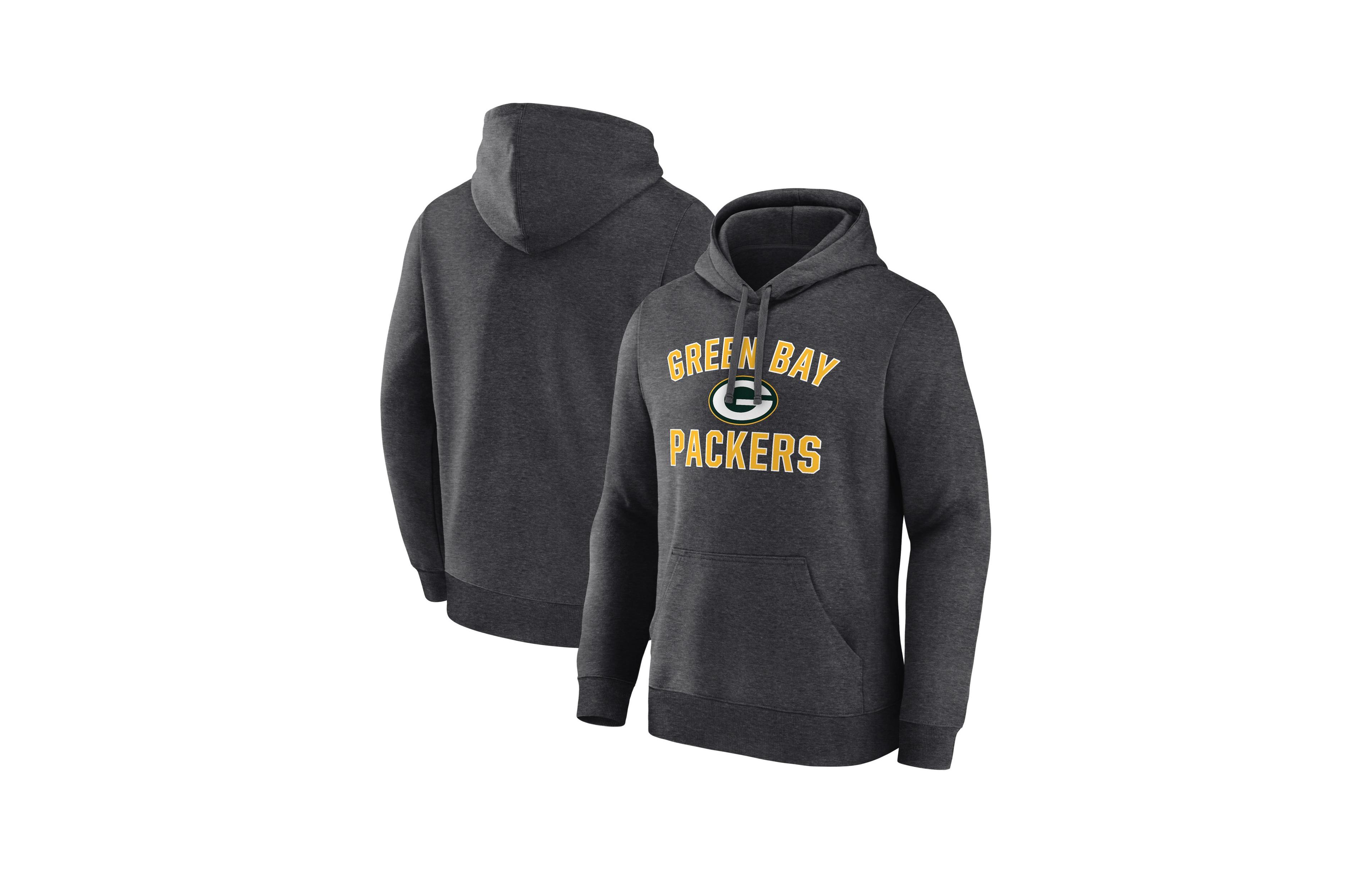 Logo Athletic Men's Green Bay Packers Arch Victory Long-Sleeve Classic-Fit Cotton-Blend Pullover Hooded Sweatshirt
