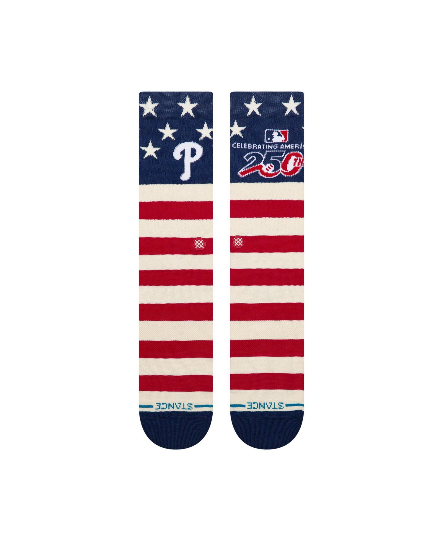 Men's and Women's Philadelphia Phillies 250th Anniversary Stripe Crew Socks