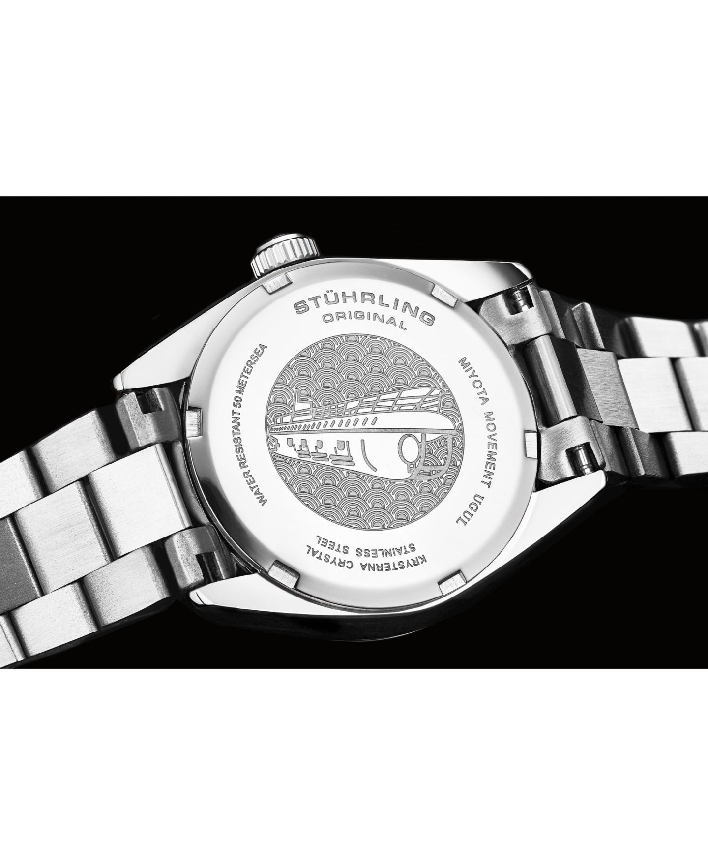 Женские часы Stuhrling Lineage 3936.1 кварцевые 31мм с перламутровым циферблатом, цвет: Чёрный жемчужный — фото 6