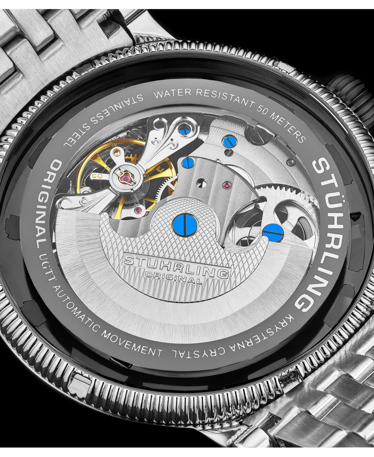 Men's Automatic Black Case, Black Dial, Black Hands, Black Bracelet Watch