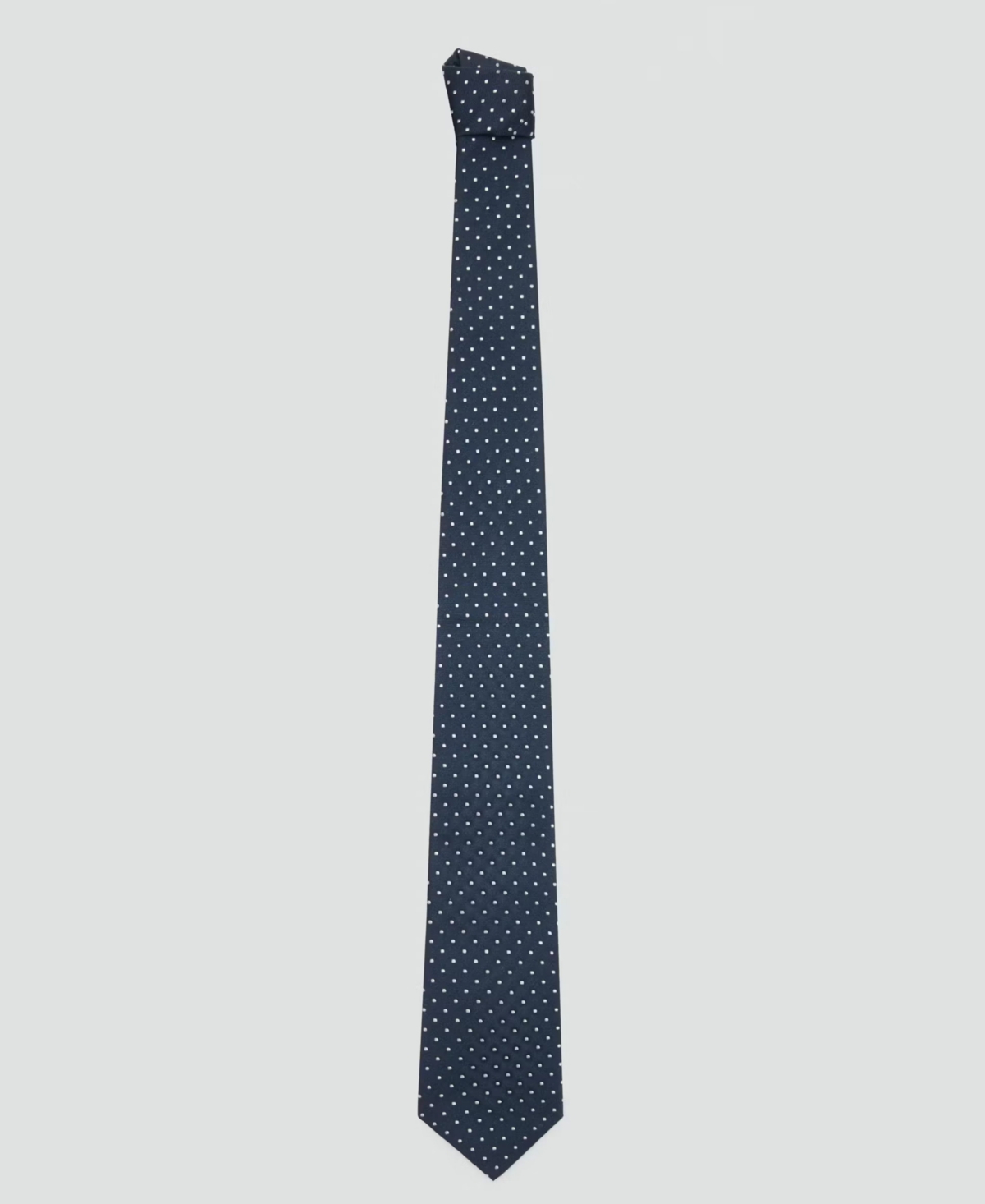 Mango Men's Polka-Dot Silk-Blend Wide Tie - Navy