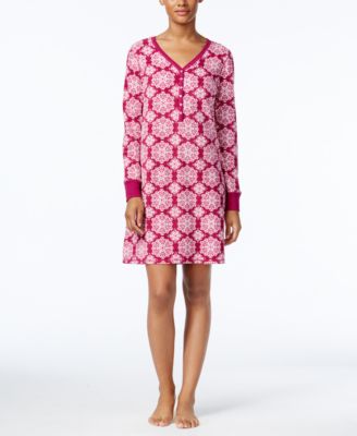Charter Club - Printed Textured Fleece Sleepshirt