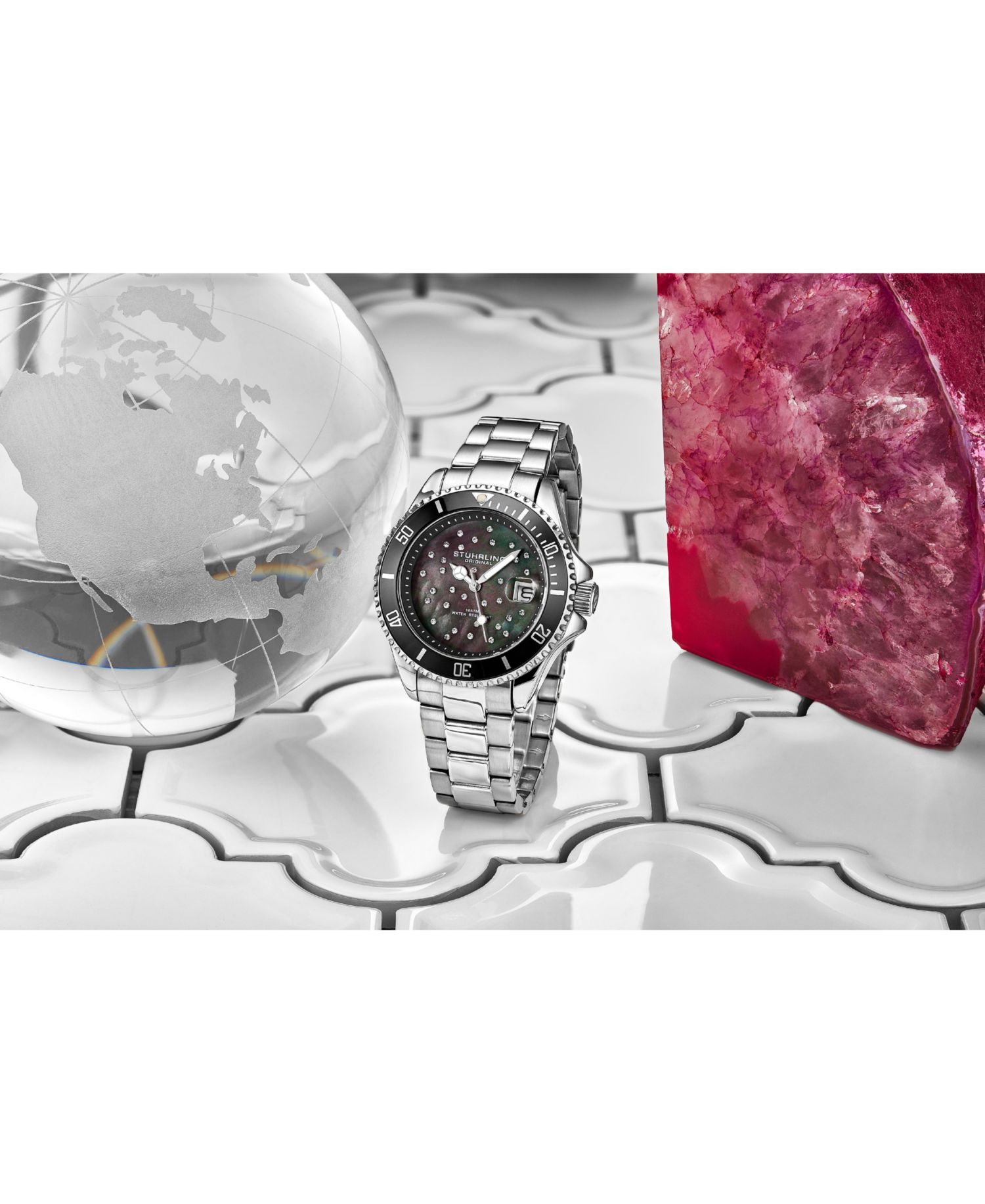 StarSea 3977 Women s Fashion Watch - Quartz Movement, 39mm Case, MOP Dial with Crystal Accents, 100M Water Resistance