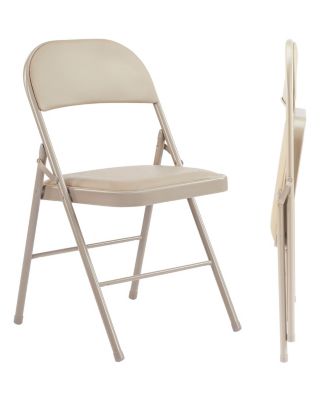 Leather Padded Folding Chair, Portable Indoor Outdoor Seating