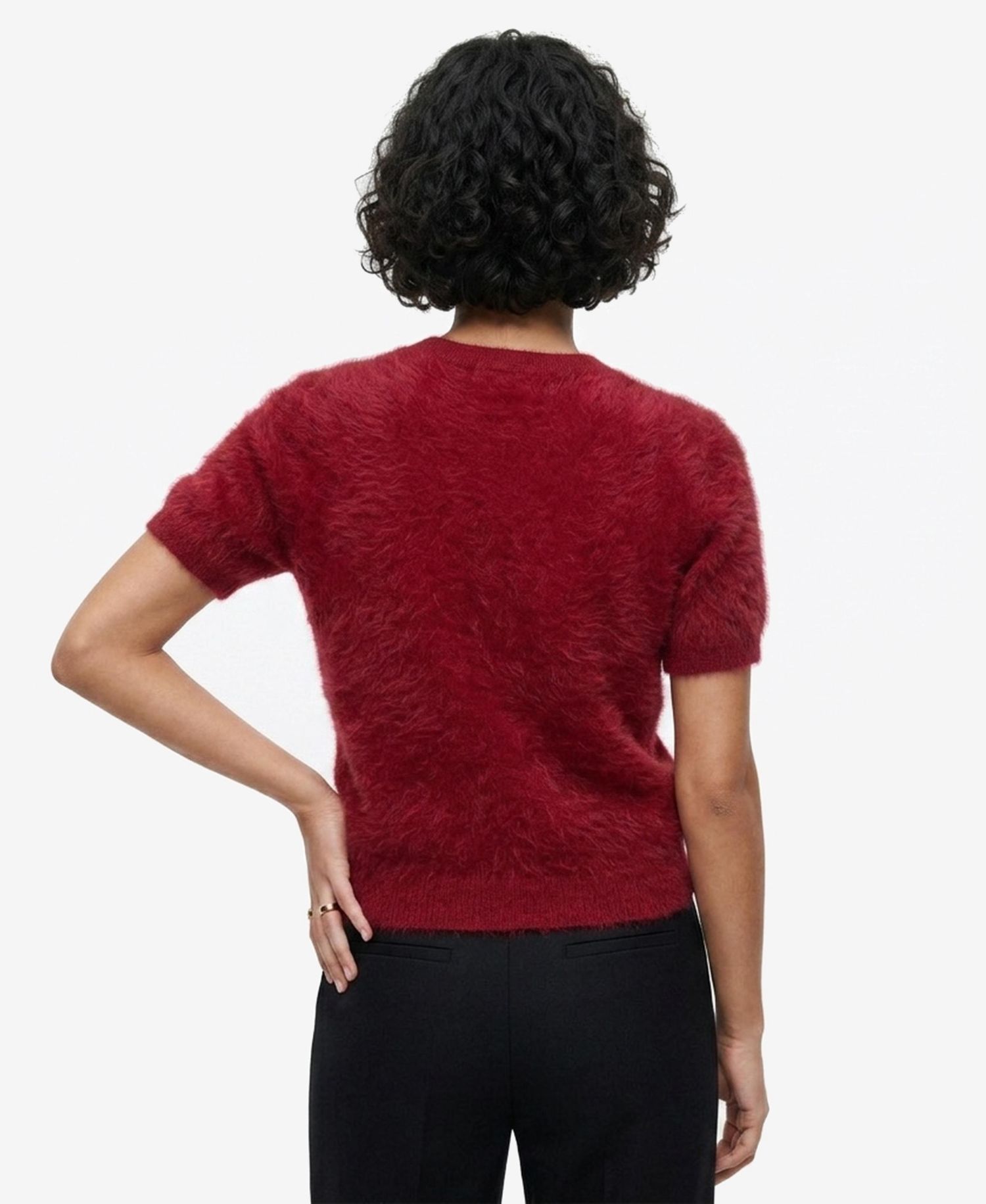 Women's Brushed Short-Sleeve Crewneck Pullover