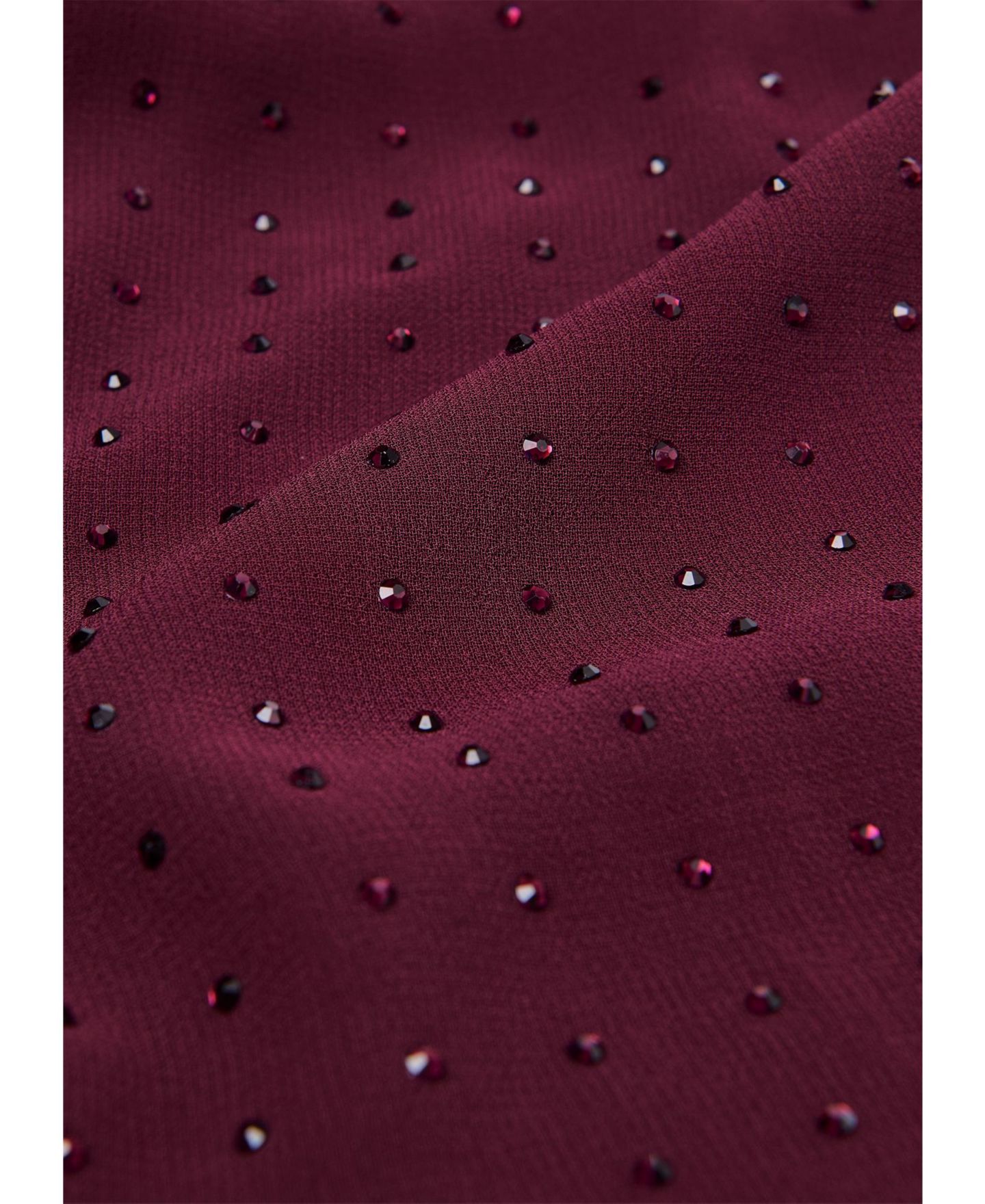 Женская рубашка Whistles Hot Fix Sheer Embellished, цвет: Бордовый — фото 5