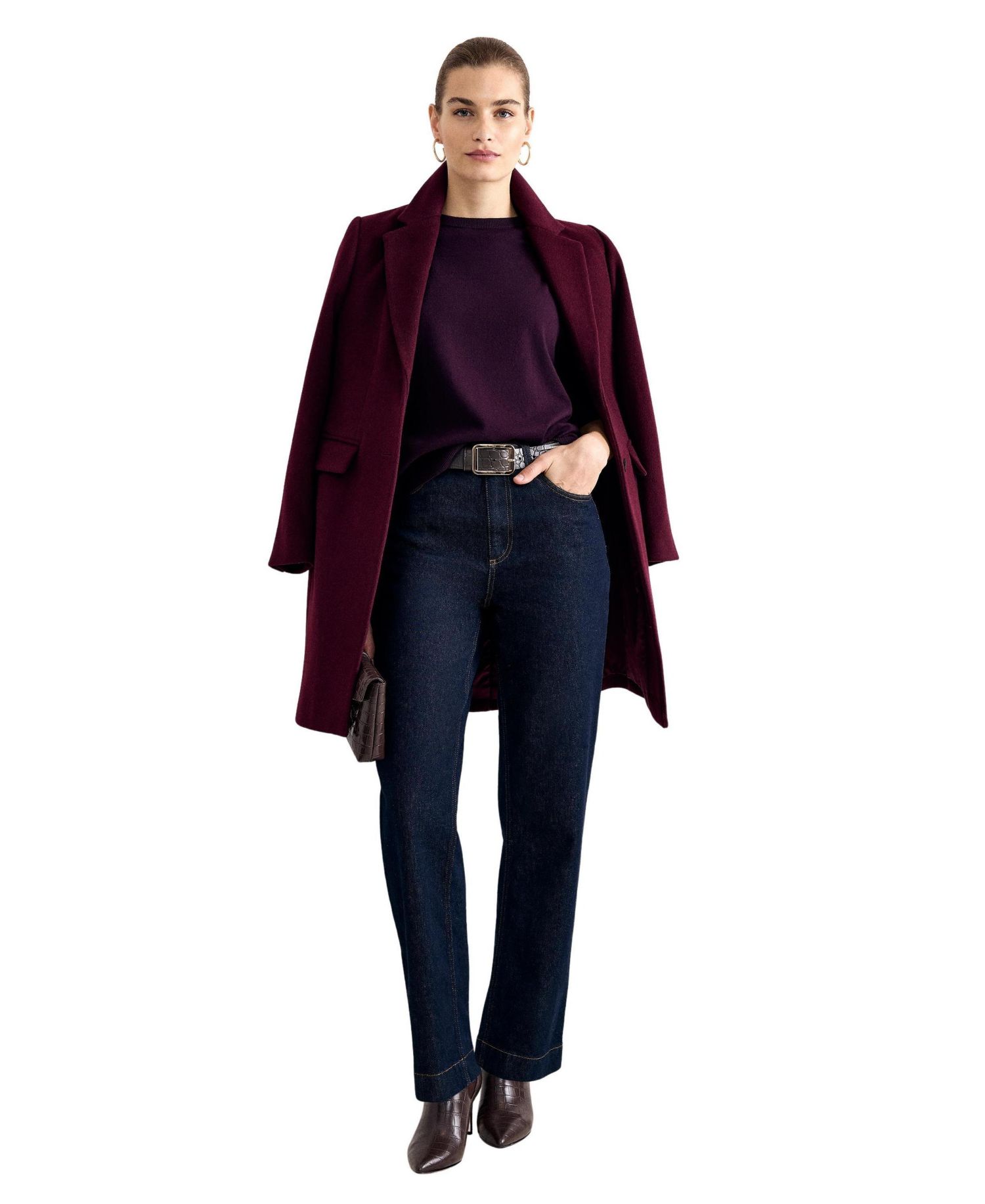 Women's Lydia Wool-Blend Mid-Length Lined Coat