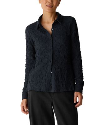 Women's Long-Sleeve Classic Collar Slim Blouse