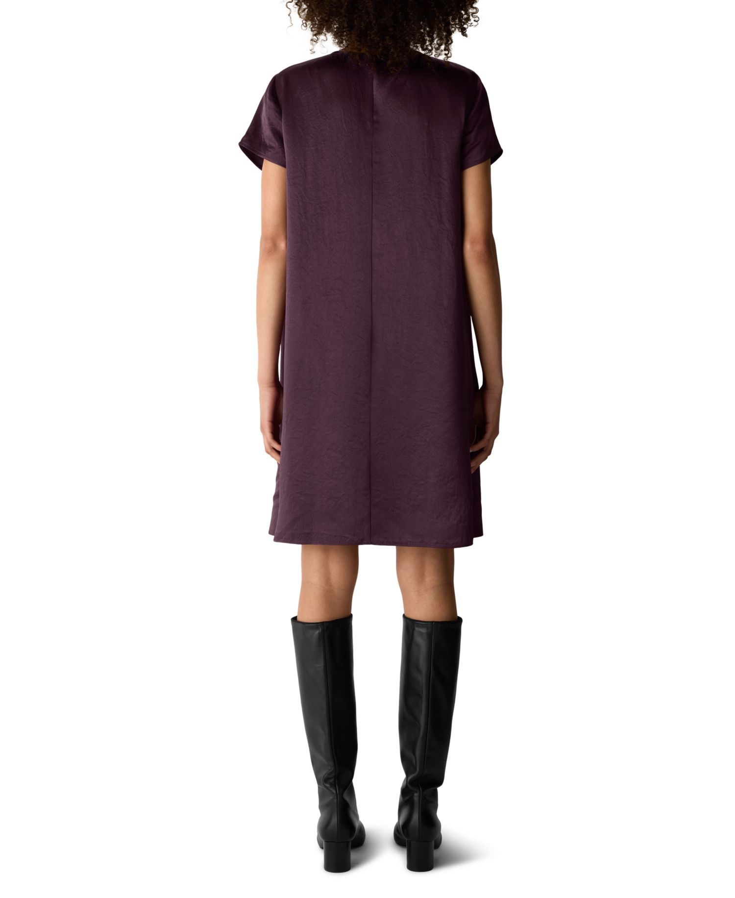 Women's Round Neck Short-Sleeve Knee-Length Dress