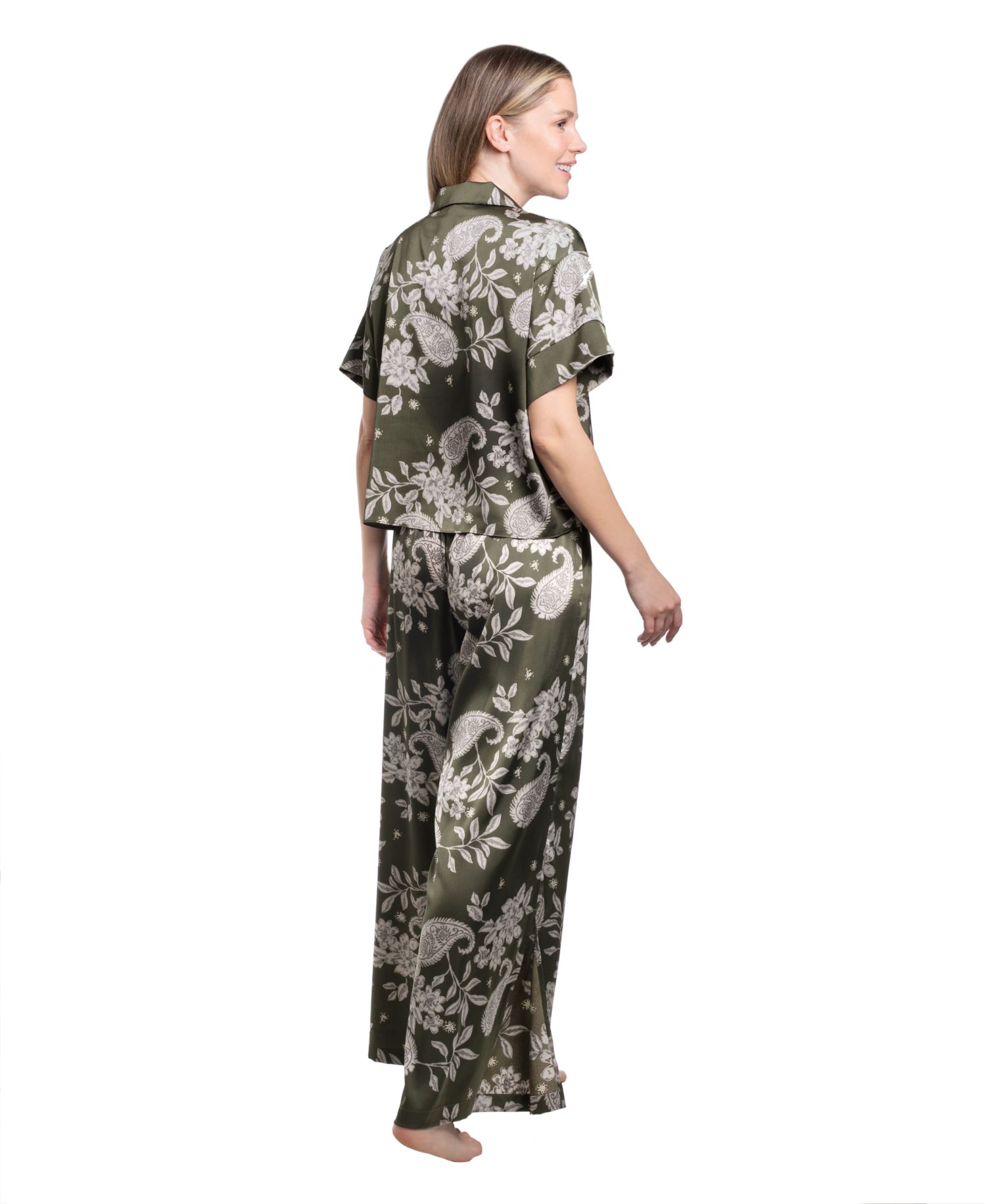 Women's Paisley Pretty Satin 2-Piece Pajama Set