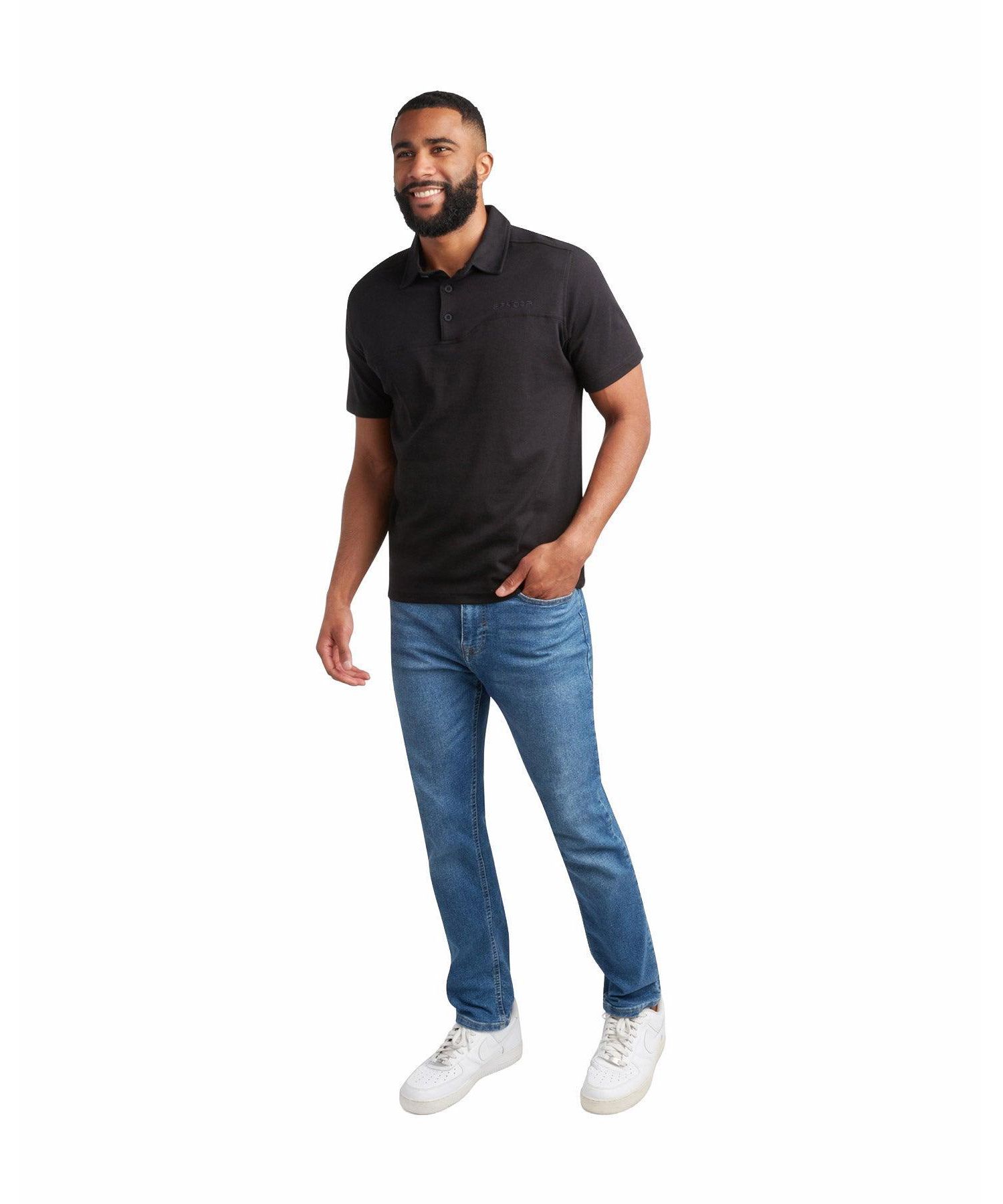 Men's Short-Sleeve Regular-Fit Cotton-Blend Polo Shirt
