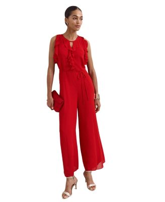 Women's Front Wide Leg Jumpsuit Cinched Waist