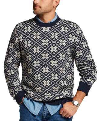 Men's Donegal Snowflake Crewneck Long-Sleeve Sweater