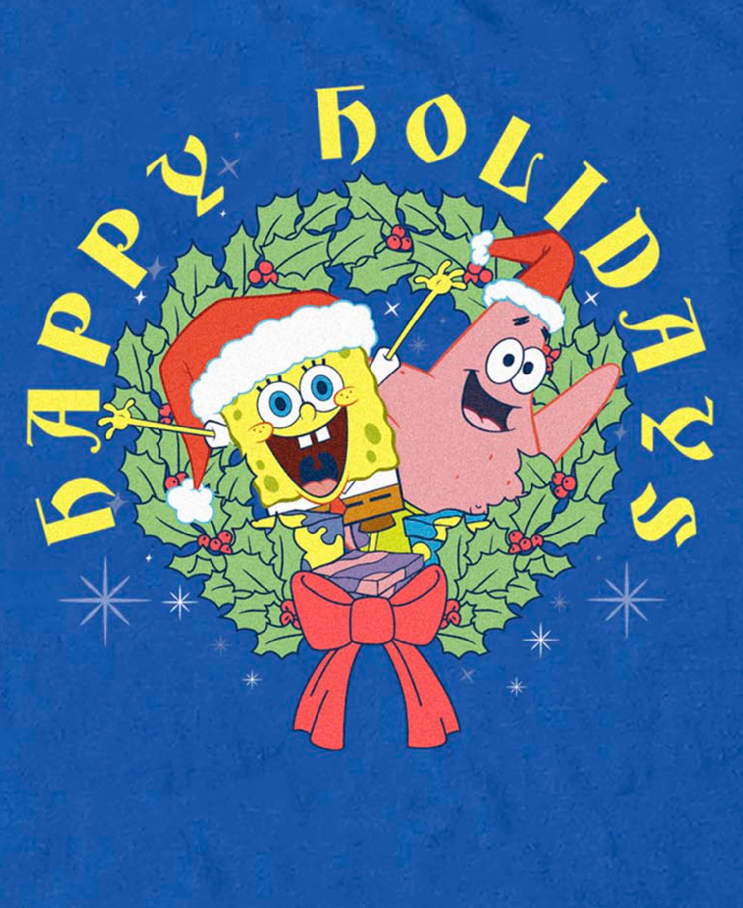 Men's SpongeBob Holiday Wreath Joy T-Shirt
