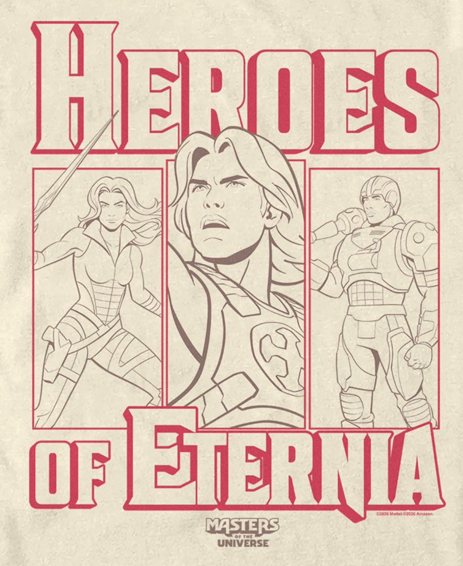 Men's Masters of the Universe Heroes Boxes Graphic T-Shirt