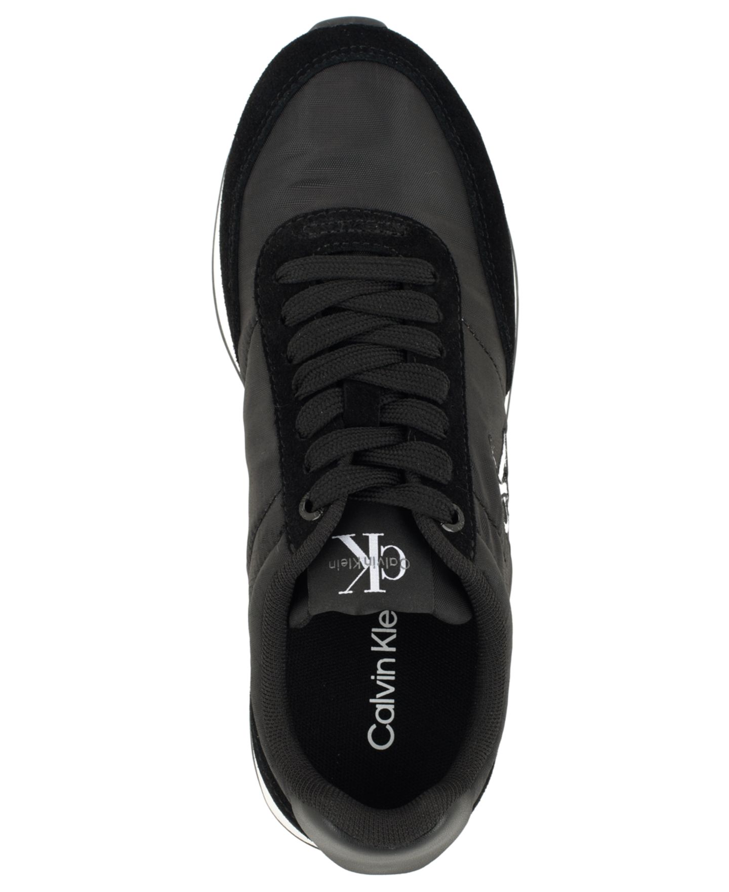 Женские кроссовки Calvin Klein Tollyn Suede Lace-Up, цвет: Чёрный / Белый — фото 4