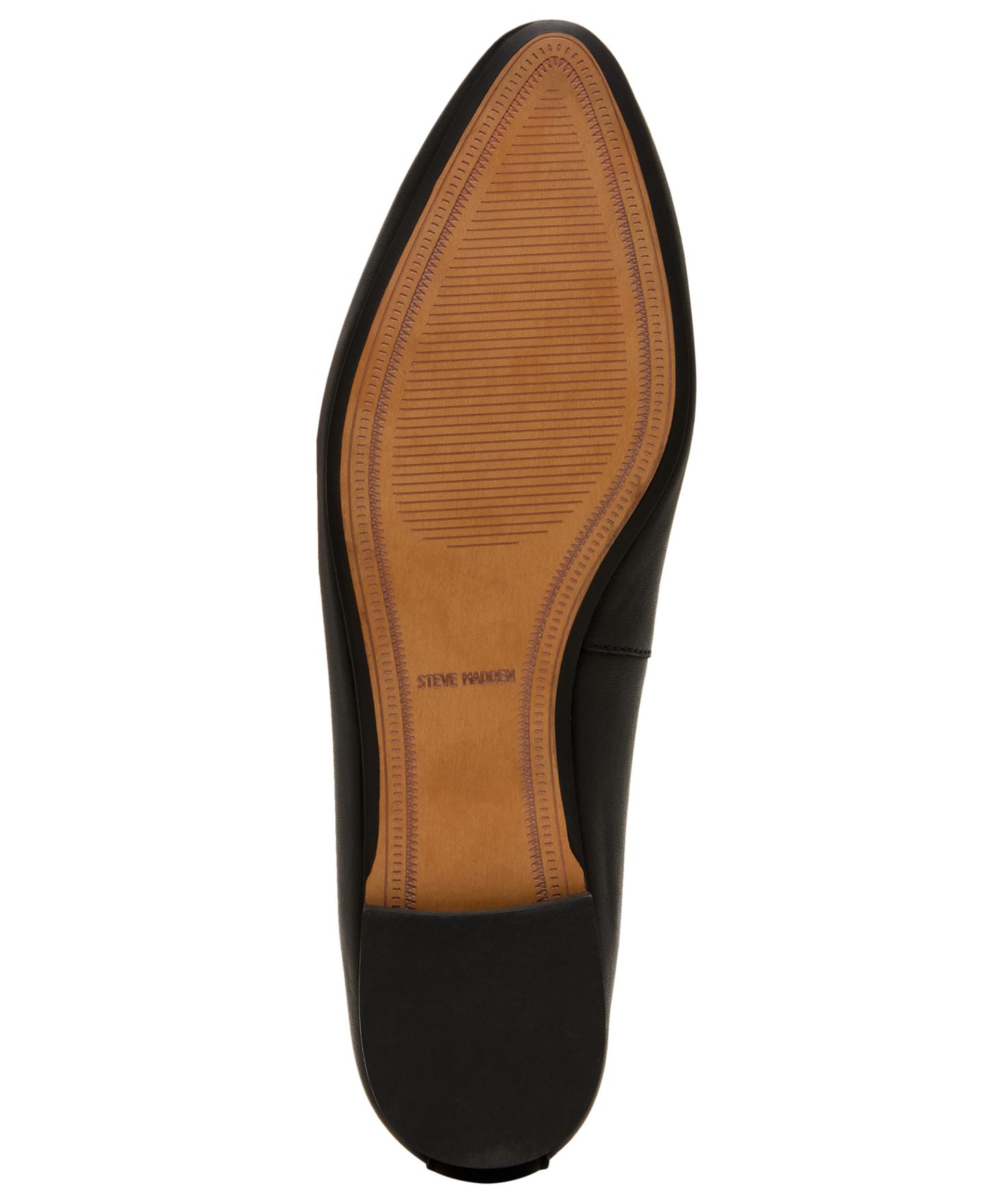Женские балетки Steve Madden Swanky с высоким подъёмом и миндалевидным носком, цвет: Чёрный кожаный — фото 5