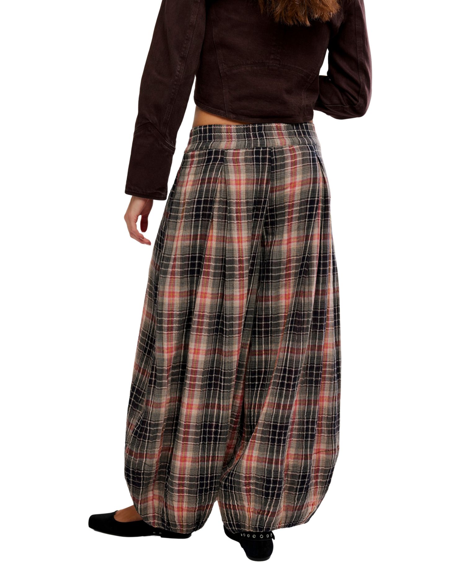 Women's Moonflower Plaid Balloon Pants