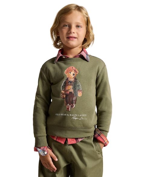 Свитшот Polo Ralph Lauren Polo Bear Fleece Sweatshirt для мальчиков, цвет: Оливковый