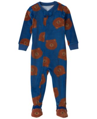 Baby Boys' Bear DreamPlush 2-Way Zipper Footed Pajamas