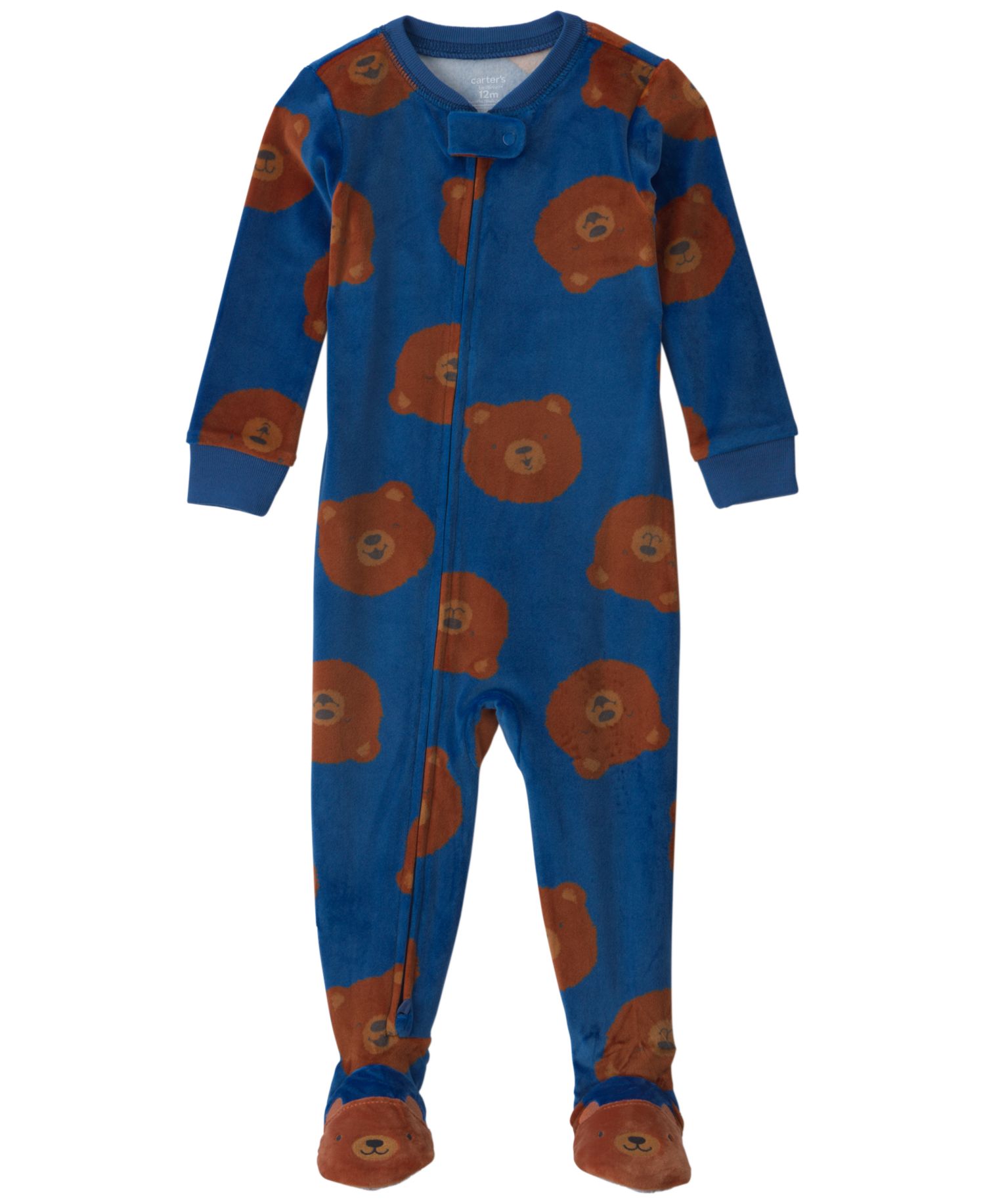Baby Boys' Bear DreamPlush 2-Way Zipper Footed Pajamas