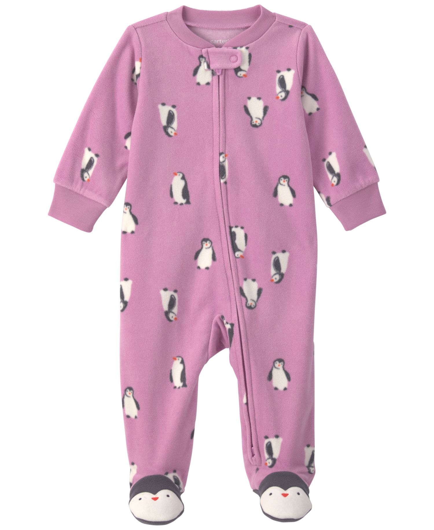 Baby Girls' Penguin Fleece 2-Way Zip Sleep & Play