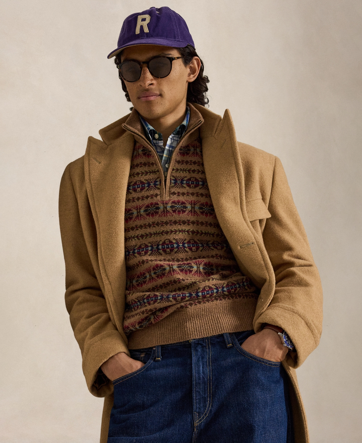 Polo Ralph Lauren Men's Fair Isle Quarter-Zip Regular-Fit Wool Sweater