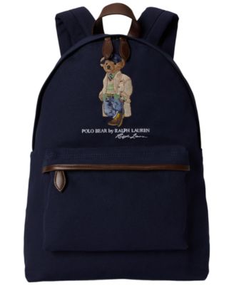 Polo Bear Canvas Laptop-Compatible Backpack