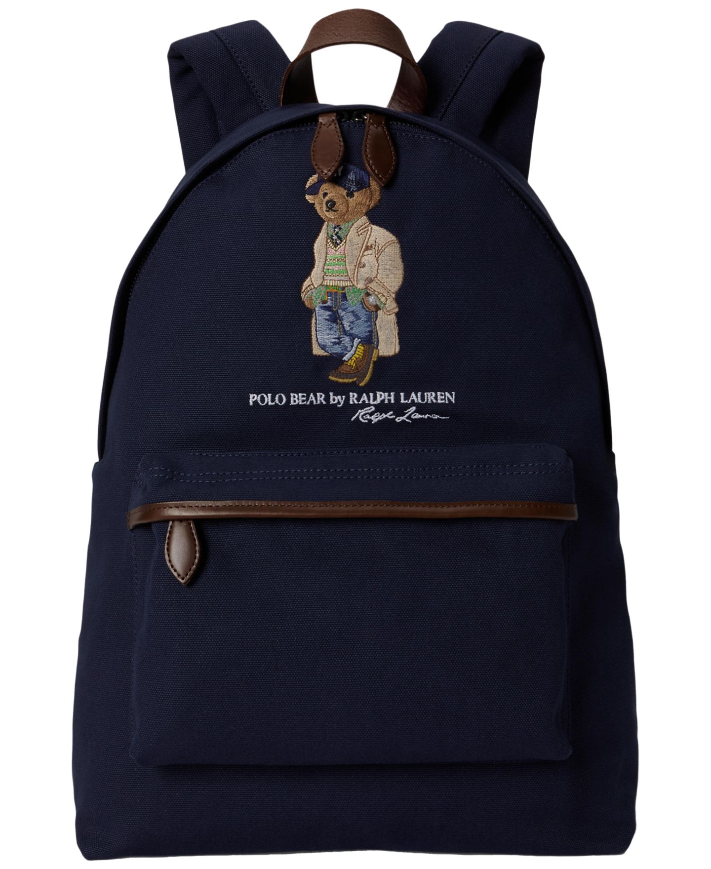 Рюкзак Polo Ralph Lauren Polo Bear Canvas Laptop-Compatible, цвет: Тёмно-синий — фото 1
